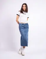 Dickies Long Denim Carpenter Skirt RINSED BLUE W/ FADE XL