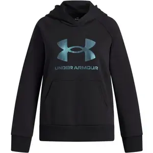 Under Armour RIVAL FLEECE SHIMMER Dívčí mikina, černá, velikost L
