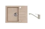 Alveus - Set dřezu Rock 30 a baterie Clara, s ovládáním odpadu, beige SETA25868