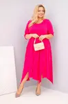 Dámské šaty s asymetrickým lemem fuchsiové