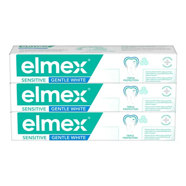 ELMEX Sensitive Gentle White zubní pasta pro citlivé zuby 3 x 75 ml