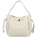 Módní dámská koženková kabelka na rameno Aminta, krémová