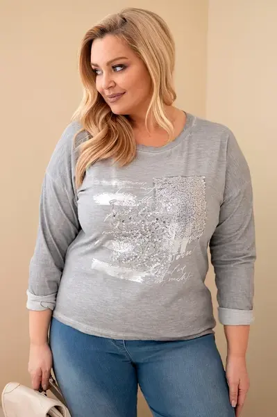 Plus size dámska blúzka s potlačou