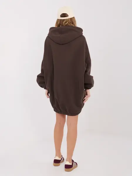 Dámská mikina s kapucí, tmavě hnědá