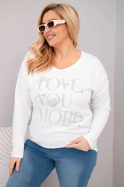 Plus size halenka s nápisem Love You More
