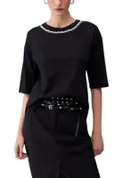 Černé triko Liu Jo s ozdobným výstřihem