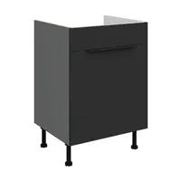 Spodní skříňka pod dřez Aria ANT 60 ZL 1S BB - Premium Box Barva korpusu: Antracit, Barva dvířek: BL - Black AFM