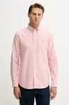 Bavlněná košile Tommy Hilfiger pánská, modrá barva, regular, s límečkem button-down, MW0MW35774