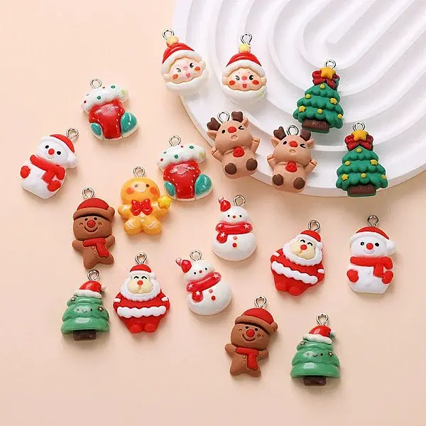 Christmas Opaque Resin Pendants