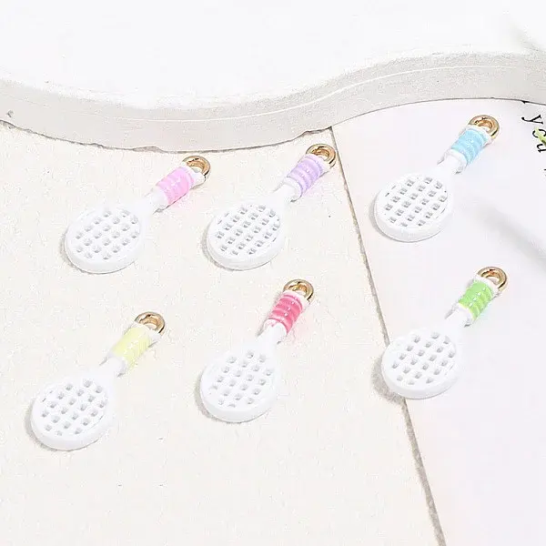 Racket Alloy Enamel Pendants
