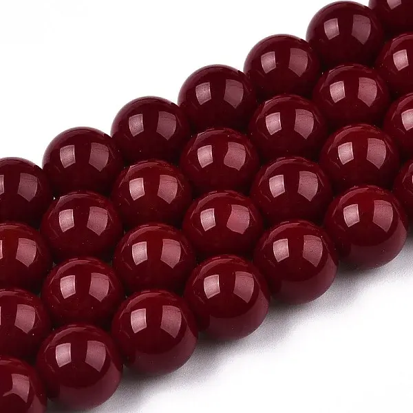 Opaque Solid Color Glass Beads Strands