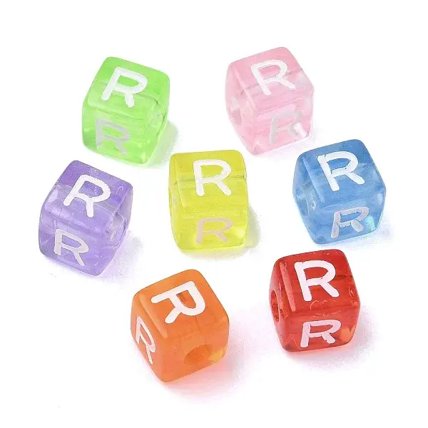 Spray Painted Transparent Acrylic Beads