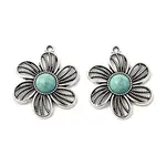 Tibetan Style Alloy & Acrylic Pendants