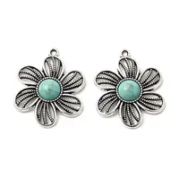 Tibetan Style Alloy & Acrylic Pendants