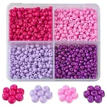 800pcs 4 Colors Baking Paint Glass Round Seed Beads