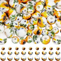 100Pcs Handmade Printed Porcelain Beads Sets