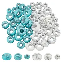 60Pcs 6 Styles Synthetic Turquoise Beads