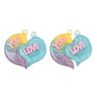 2Pcs Gradient Color Translucent Resin Pendants