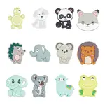 12Pcs 12 Styles Food Grade Eco-Friendly Silicone Focal Beads