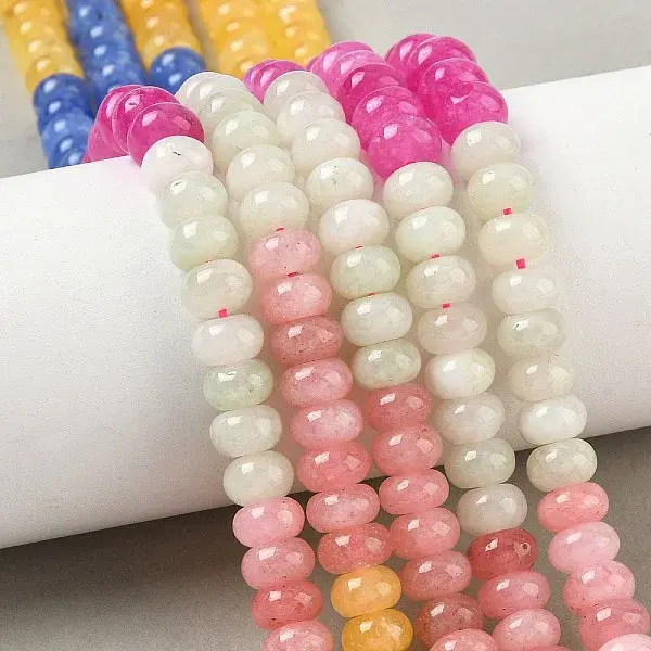 Gradient Color Natural White Jade Beads Strands