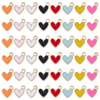 128Pcs 8 Colors Alloy Enamel Charms