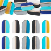 10Pcs 5 Colors Resin & Wood Pendants