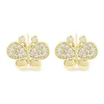 Brass Micro Pave Clear Cubic Zirconia Studs Earring for Women