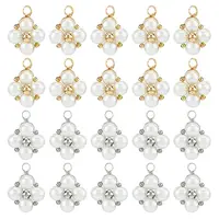 2Pcs Glass Pearl Pendants