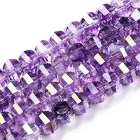 Transparent Electroplate Glass Beads Strands
