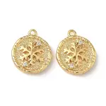 Christmas Brass Micro Pave Clear Cubic Zirconia Pendants