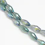 Electroplate Crystal Glass Rice Beads Strands