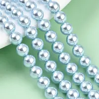 Baking Painted Pearlized Glass Pearl Bead Strands