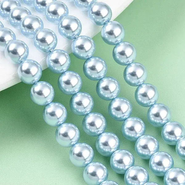 Baking Painted Pearlized Glass Pearl Bead Strands