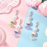 4Pcs Maneki Neko Handmade Porcelain Beads Pendant Decorations