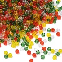 4 Colors Christmas 8/0 Transparent Glass Round Seed Beads