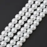 White Glass Pearl Round Loose Beads For Jewelry Necklace Craft Making