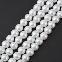 White Glass Pearl Round Loose Beads For Jewelry Necklace Craft Making