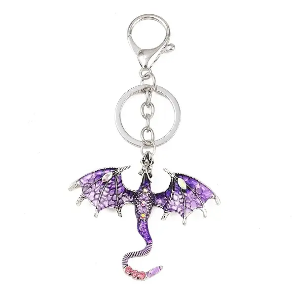 Dragon Alloy Rhinestone Pendant Keychains
