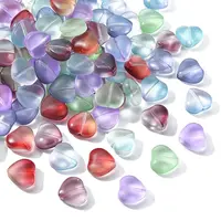 100Pcs Transparent Electroplate Frosted Glass Bead