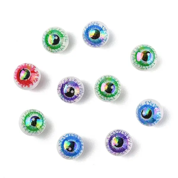 10Pcs Printed Acrylic Beads