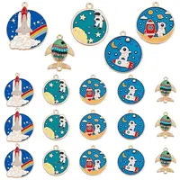 30Pcs 5 Style Alloy Enamel Pendants