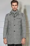 PLT9335 DEWBERRY MEN'S COAT-PLAID GREY