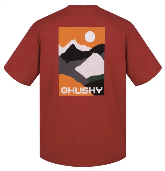 Husky Tee Panorama M XL, dark red Pánské bavlněné triko