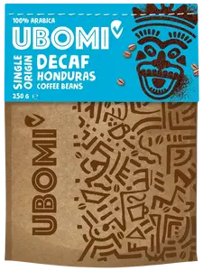 UBOMI Arabica Bezkofeinová zrnková káva CO2 250 g