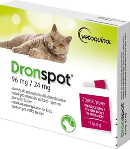 DRONSPOT 96 mg/24 mg Velké kočky spot-on 2 x 1.12 ml