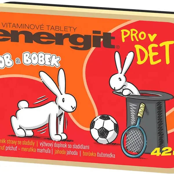ENERGIT Kidz s příchutí meruňka, jahoda, borůvka 42 tablet