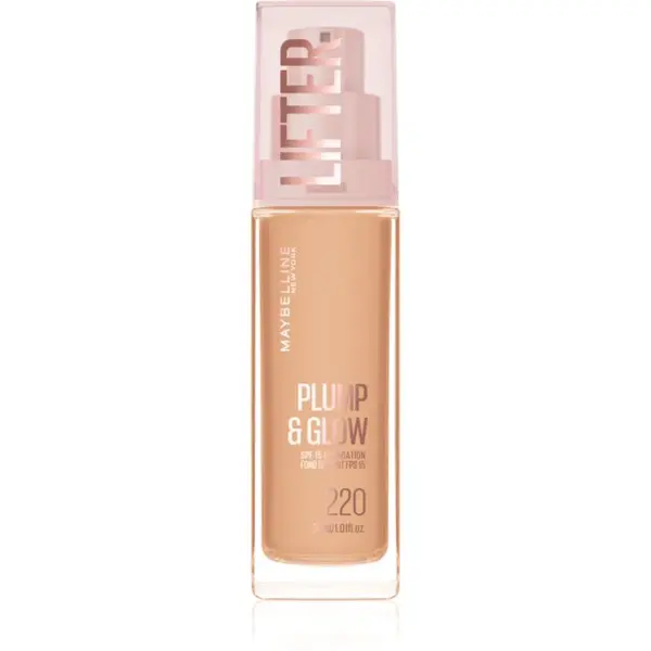 MAYBELLINE NEW YORK Lifter Plump & Glow rozjasňujúci make-up pre prirodzený vzhľad odtieň 220 30 ml