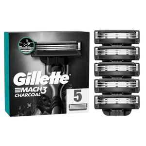 GILLETTE Mach3 Charcoal Náhradní hlavice do holicího strojku pro muže 5 ks