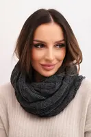 Dámsky pletený komínový šál KN23 grafitový