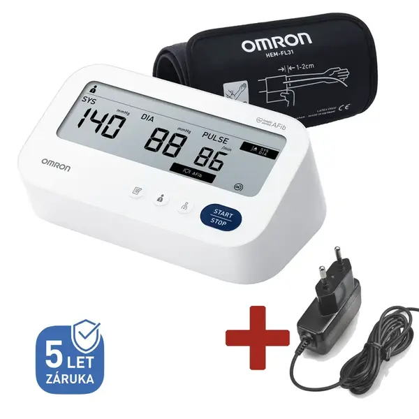 Omron M3 comfotr digitální tonometr + síťový zdroj